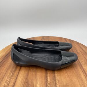 Crocs Sienna Ballet Flats Womens Size 6 Black Casual Comfort Slip On Shoes